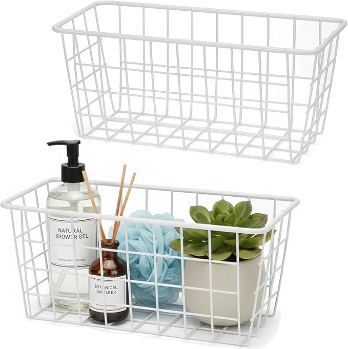 Hanging Kitchen Baskets Adhesive Sturdy Wire Storage Baskets