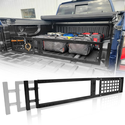 ADTOPI Adjustable Truck Bed Divider Organizer Compatible with 47'' to 67'' Pickup & Trucks bed, Aluminum Cargo Management Separator Molle Panel, Universal Truck Bed Divider Storage Accessories