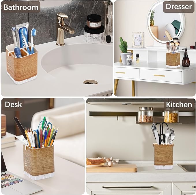 Boperzi Toothbrush Holders for Bathrooms Organizer Countertop, Detachable