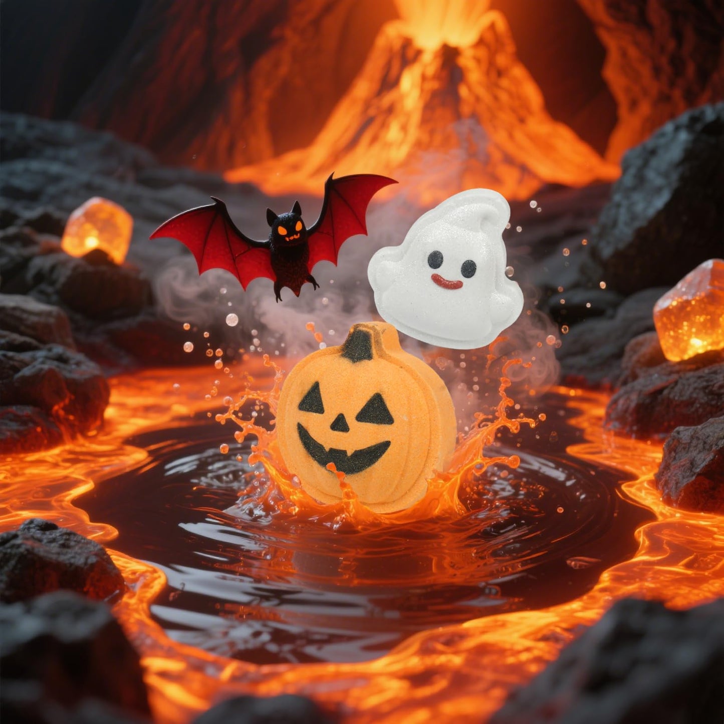 Halloween Bath Bombs for Kids & Women, Handmade Spooky Bath Bomb Set of 6 Fun Shapes – Perfect Gifts for Kids, Skin Care Bathbombs for Girls’ Spooky Celebration