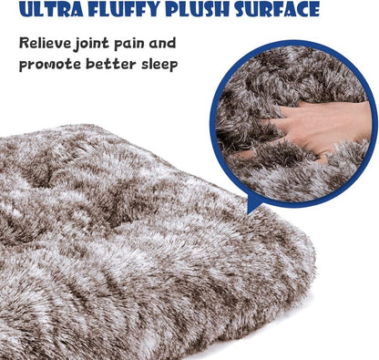 ULIGOTA Dog Bed Crate Pad Plush Soft Dog Crate Bed for Small Medium Large Dogs and Cats Washable Anti-Slip Kennel Crate Mats for Sleeping and Anti AnxietyS