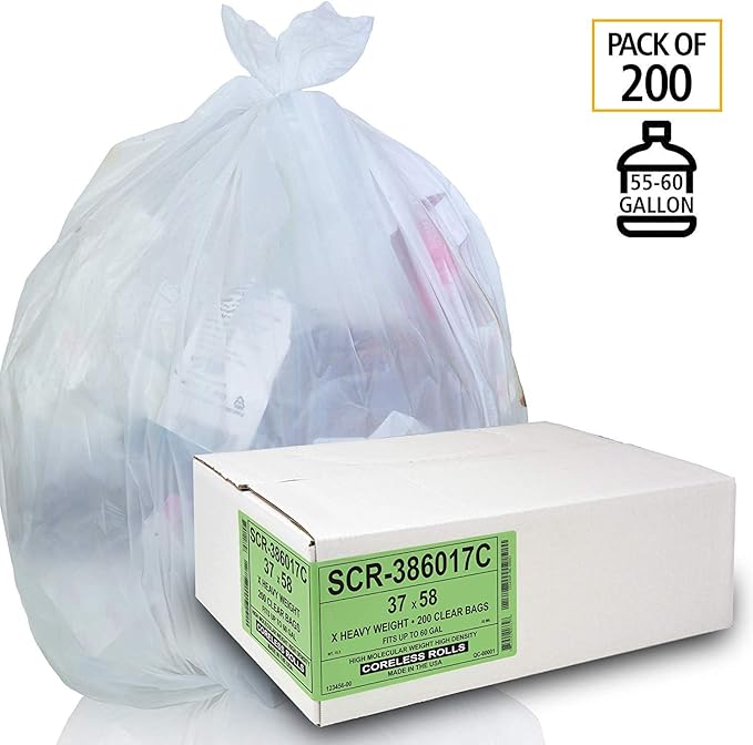 Aluf Plastics 55-60 Gallon Trash Bags Source Reduction Series Value High