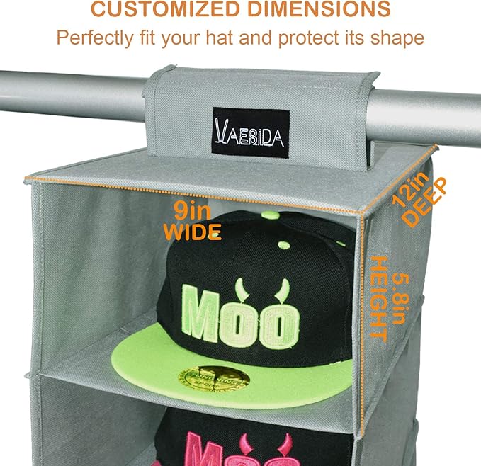 VAESIDA 10 Shelf Hat Rack Hanging Closet/Organizer