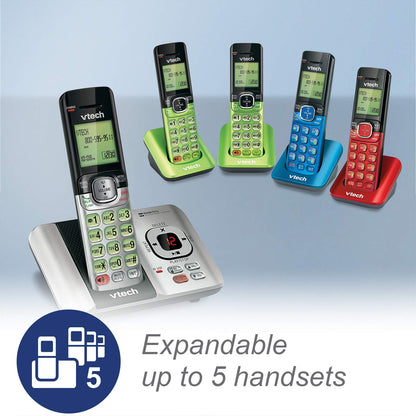 VTech CS6719-2 2-Handset Cordless Phone with Caller ID/Call Waiting, Handset Intercom & Backlit Display/Keypad, Silver