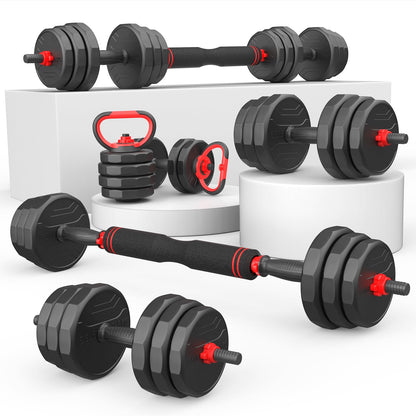 Adjustable Dumbbells, 20/30/40/55/60/70/80/90lbs Free Weights Dumbbells Convertible 2 or 3 in 1 Set Used as Barbell, Kettlebells, A Pair of Lightweight for Home Gym