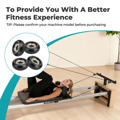 YIBEICO Roller Wheels for Aero Pilates Reformer, Replacement Roller Wheels for Pilates Reformer Machines, Smooth and Quiet Glide