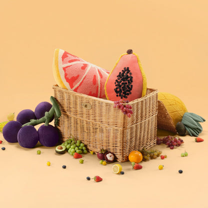 Phantoscope Papaya Shaped Throw Pillow, Fruit Themed Cushion for Couch, Bed and Chair, Pink, 10 x 15 inches