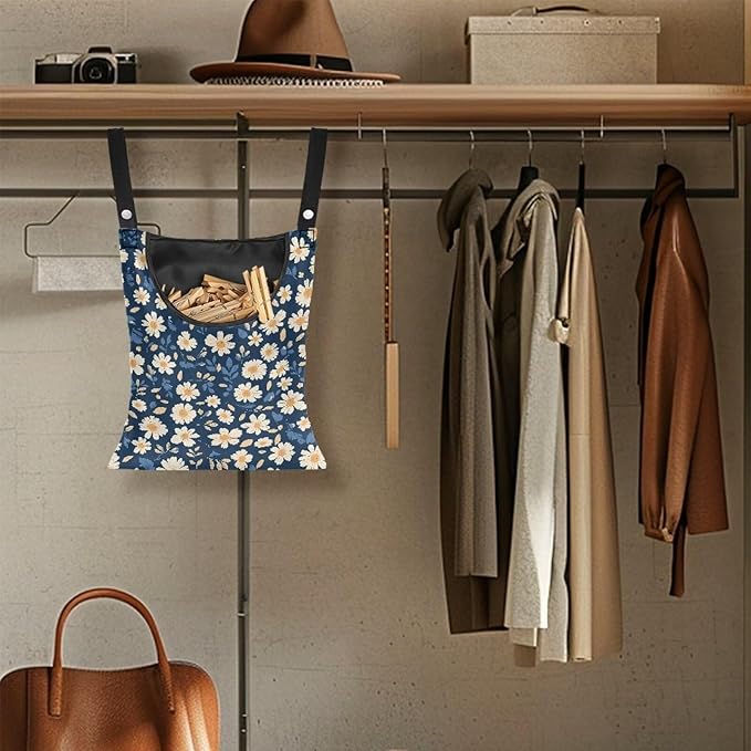 Clothes Pin Hanging Bag with Big Opening Storage Clothes Pins & Mini Clothespins