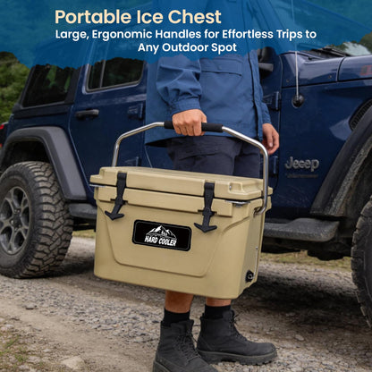 Holacamking Portable Insulated Hard Cooler, 5-8 Days Ice Retention Chest, Rotomolded Cooler with Large Carry Handles, Heavy Duty Coolers for Camping Picnics Fishing Work Lunch Sports Golf Travel