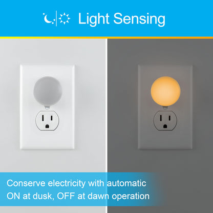 GE SleepLite LED Night Light, 2 Pack, Dusk-to-Dawn Sensor, Sleep Light, Dim Light, Warm Amber, Compact, Ideal for Bedroom, Nursery, Bathroom, Hallway, 45247, 2 Count