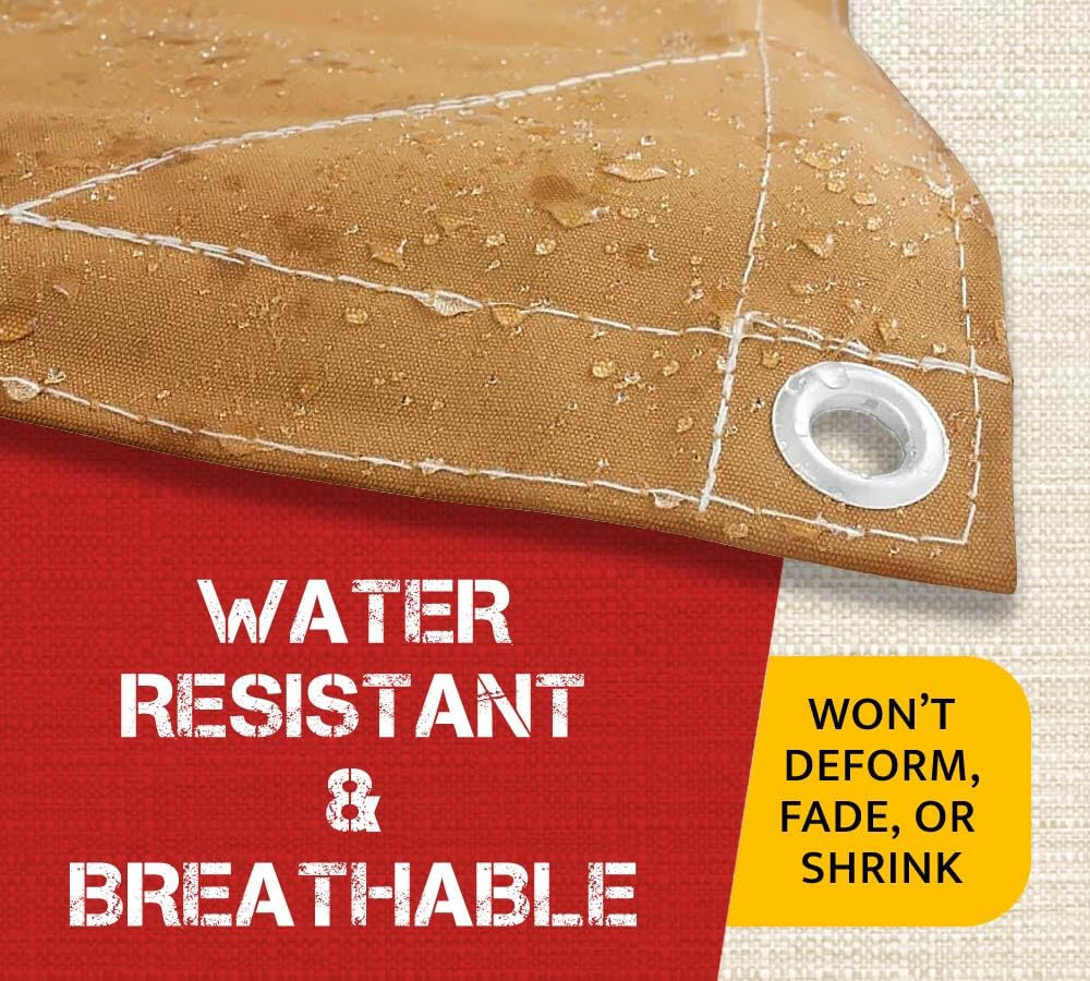 Mytee Products 20' x 20' Tan Canvas Tarp 12oz Heavy Duty Water Resistant