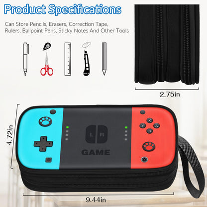 TILYTADLY Large Pencil Case for Boys - Boys Pencil Pouch with Zipper Compartments - Big Capacity Pen Box Gamer Pen Bag Organizer for Kids Teens School