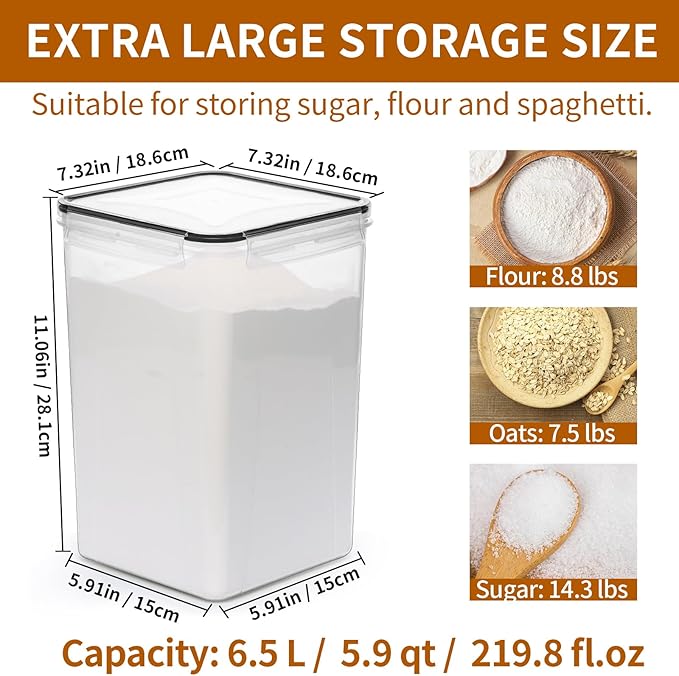 4 Pack Extra Large Airtight Food Storage Containers