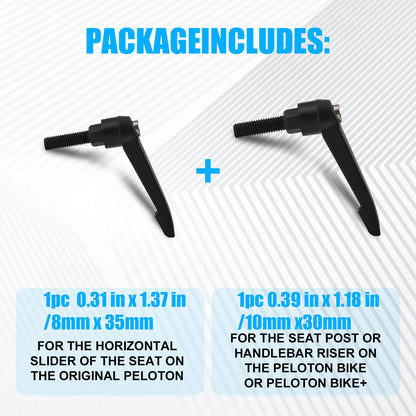 2PCS Exercise Bike Seat an Handle Height bar Adjustment Lever Compatible with Peloton Bike Replacement Parts, Adjustable Alloy L-Handle Accessories