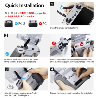 FPVtosky Mini 5/4 Pro RC 2 Sun Hood | Joystick Guard | Screen Protector - 3-in-1 RC-2 Remote Control Mount for DJI Mini5 / 4 Pro/Air 3, DJI Mini 5 Accessories, Drone Accessories