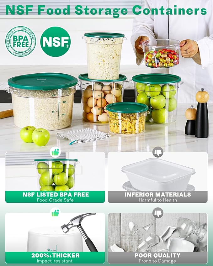 2QT&4QT NSF Round Food Storage Containers