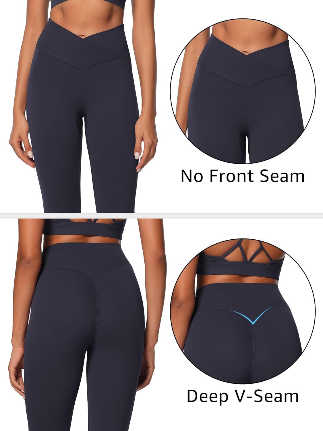 Sunzel Sunlissia Hidden Butt Lifting Scrunch Workout Leggings for Women, Crossover High Waist Yoga Pants with Tummy Control