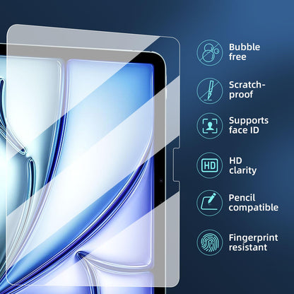 NEW'C 2 Pack Designed for iPad (A16) 11th Generation 2025, iPad 10th Generation 10.9 inches 2022 Screen Protector Tempered Glass, Bubble Free, Ultra Resistant (Easy Installation Frame)