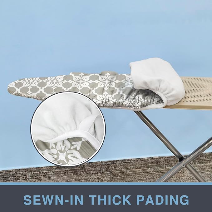 Ironing Board Cover and Pad, Thick Padding, Elastic Edge, Silicone Coated