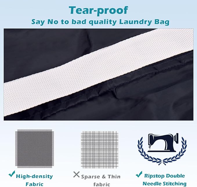 Heavy Duty Laundry Bag 2 Pack XL Nylon Laundry Bags
