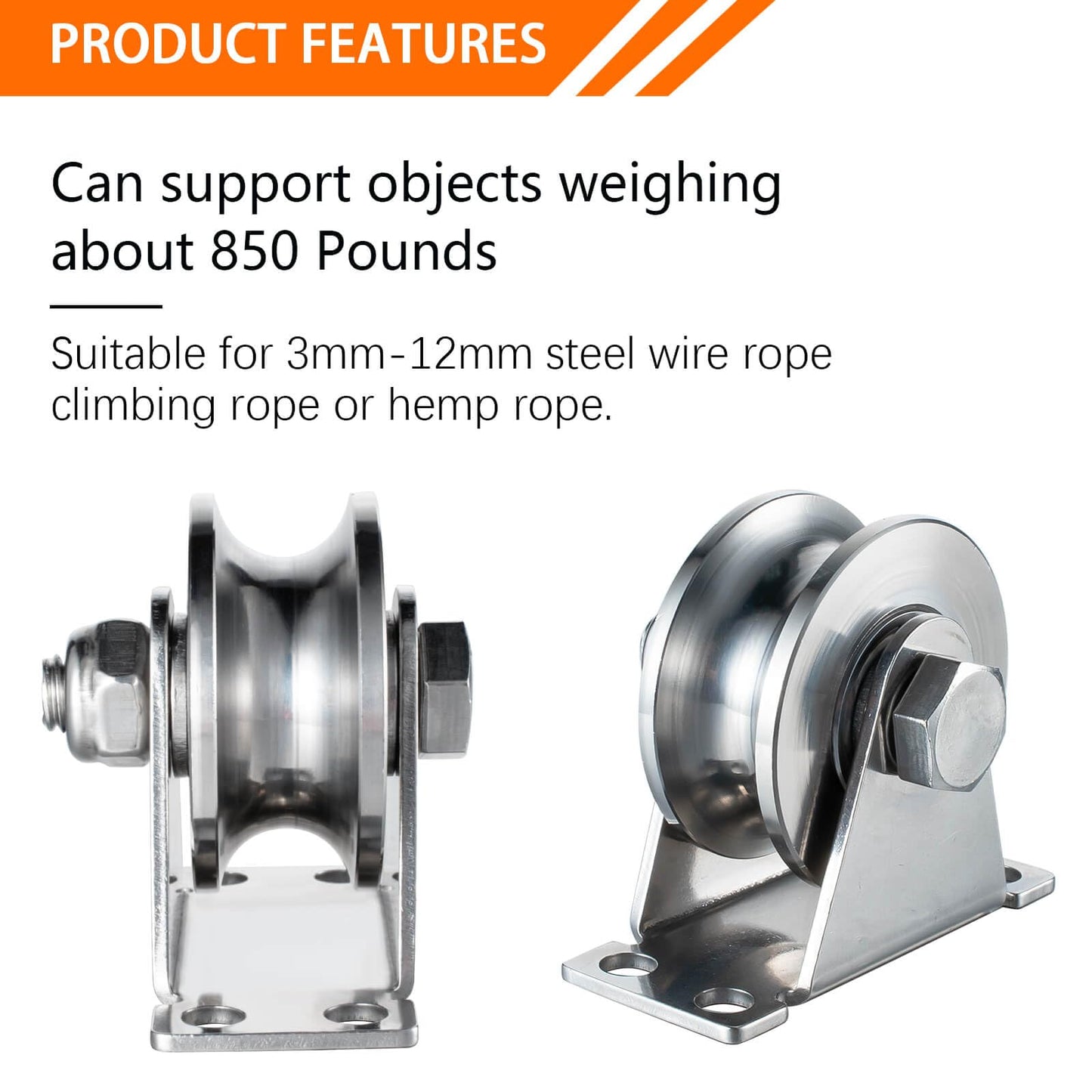 SHINICO Cable Pulley Wheel Stainless Steel, Duplex Bearings, Rope Pulley for Pulley System, Gym Equipment, Sliding Gate, 1 Pack