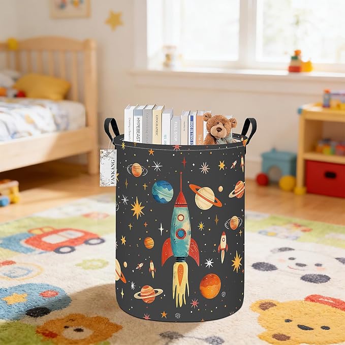 FANKANG Storage Basket, Nursery Hamper Canvas Laundry Basket Foldable