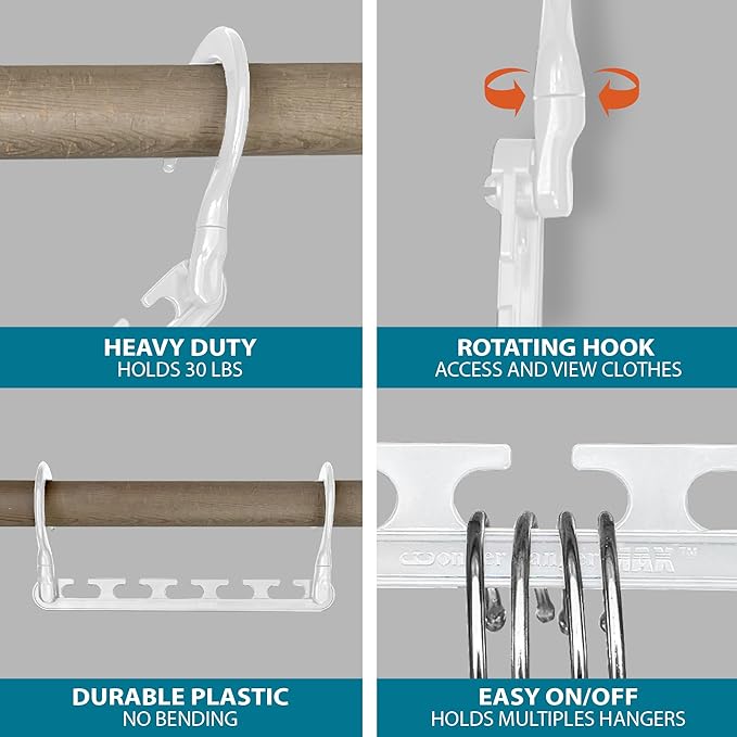 Wonder Hanger Max 10-Pack Space Saving Hangers, Reinforced Hooks Swivels 360°