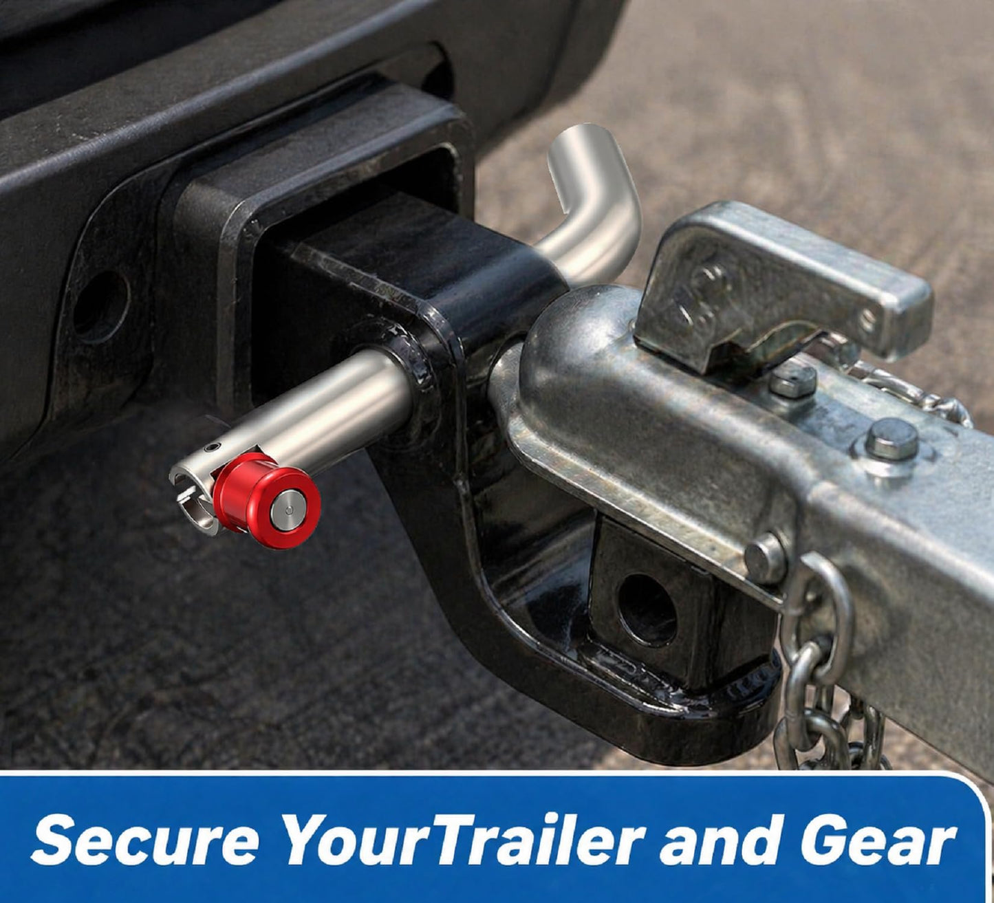 Datanly 1 Pack Trailer Hitch Pin Stainless Steel Hitch Pin Fit 5/8-Inch Receivers Lock Anti-Theft Trailer Lock for Vehicle, RV, Truck, Cargo Carrier, Bike Rack (Red)