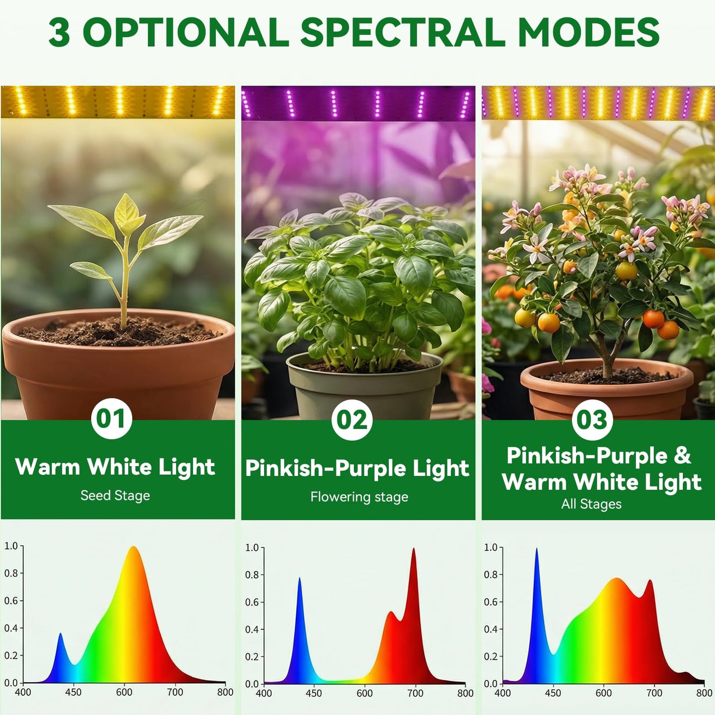 Mini Indoor Greenhouse with Grow Lights & Timer 3 Light Color Mode Thickened PVC Tent Waterproof Base Portable Green House Cabinet Kit for Plant Seed Starting 30" L x 16.5" W x 20.5" H