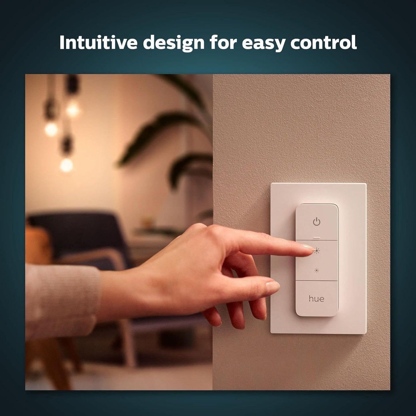 Philips Hue Wall Tap Dial Light Switch, Portable, White - 1 Pack - Requires Hue Lights and Hue Bridge - Smart Home - Easy, No-Wire Installation