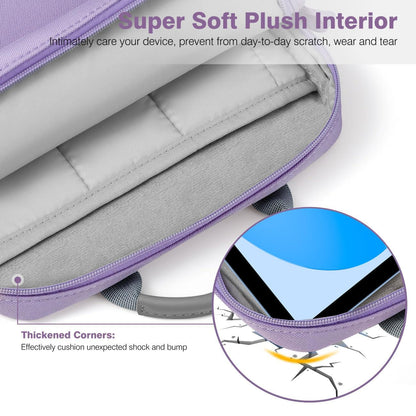 Dadanism 9-11 Inch Tablet Sleeve Bag Carrying Case with Shoulder Strap for iPad (A16) 11", iPad 10th Gen 10.9" Air 5/4, i-Pad Air/Pro 11", i-Pad 9/8/7th 10.2", Galaxy Tab A9+ Plus 11", Grey Purple