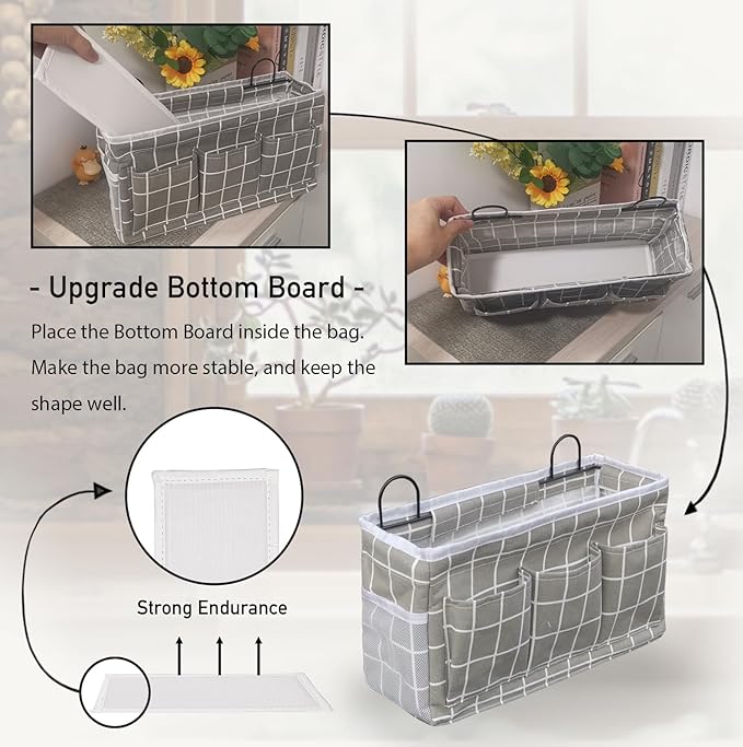 2pcs Light-Style Wall Hanging Storage Bag, Linen Fabric Door Hanging Organizer