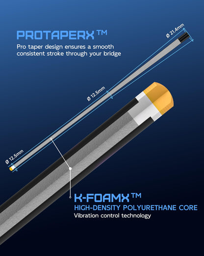 KONLLEN 2.0 Carbon Fiber Pool Cue with Professional Taper | Low Deflection Hand-Made Inlay Billiard Stick | Ultra-Smooth Shaft for Adult & League Players