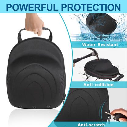 Glamgen Hard Hat Case for Baseball Caps,Hat Carrier Travel Case with 1 Pack Black Baseball Cap and Adjustable Shoulder Strap, Hat Organizer Holder Bag for 6 Baseball Caps for Women and Men - Black