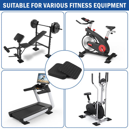4 Pcs Walking Pad Mat, Treadmill Mat Pads, 4" x 4" x 0.2" Double-Sided Non-Slip Exercise Equipment Mat, High Density Silicone Anti Vibration Pad for Protect Floors, Noise Reduction