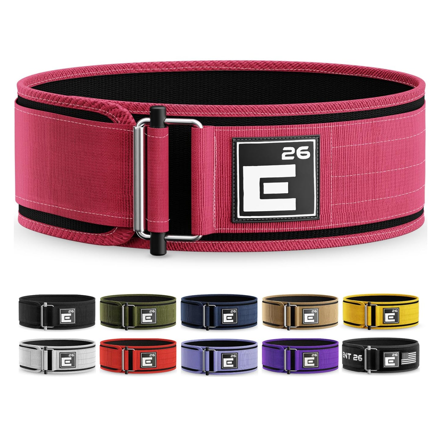 Self-Locking Weight Lifting Belt,Premium Weightlifting Belt for Serious Functional Fitness, Weight Lifting, and Olympic Lifting Athletes,Deadlift Training Belt (Small, Miami Pink)