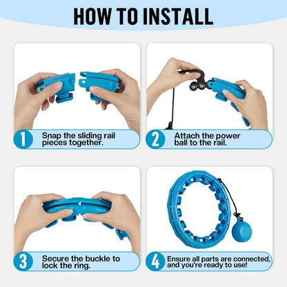 THE TOYAGATOR Weighted Hula Hoop for Adults Weight Loss, Adjustable Infinity Hoop with 24 Detachable Links, Exercise Hoop Suitable for Men and Women (Weighted Hula Hoop)