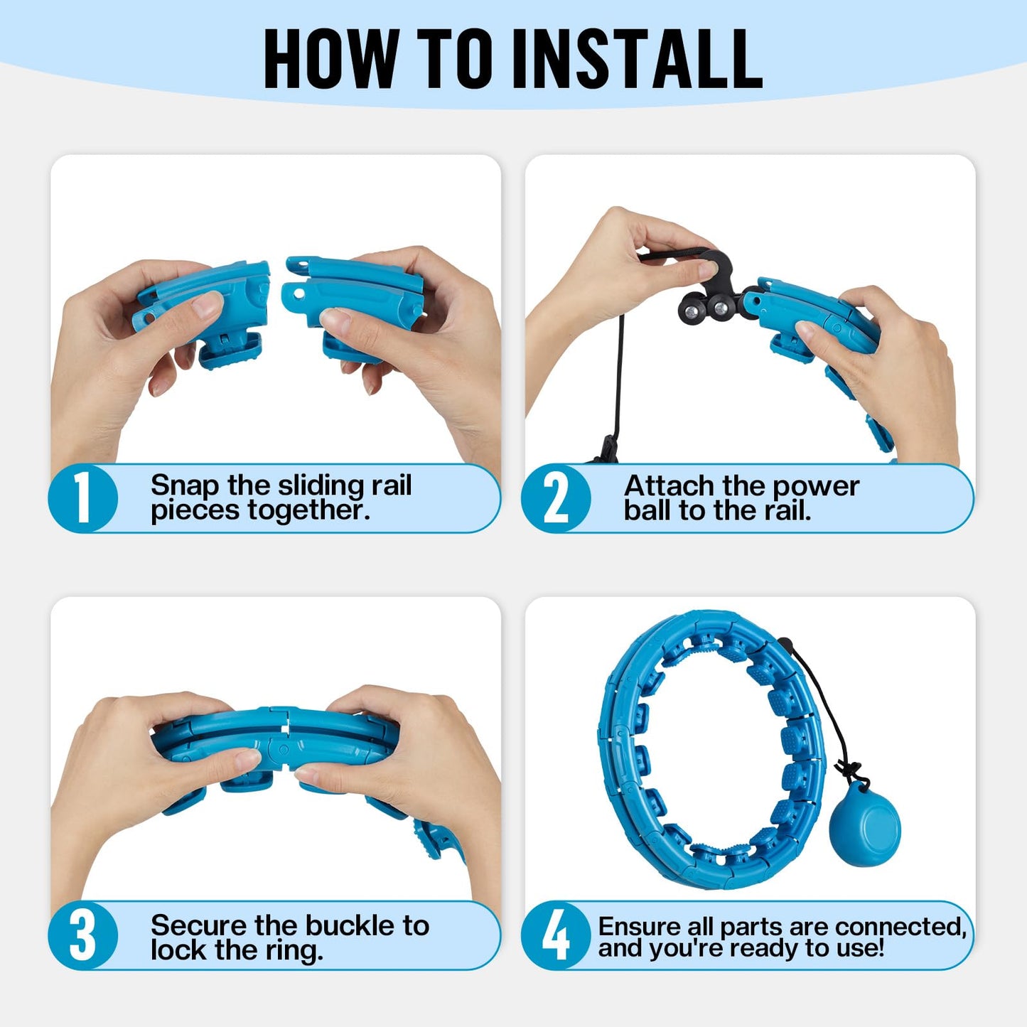 THE TOYAGATOR Weighted Hula Hoop for Adults Weight Loss, Adjustable Infinity Hoop with 24 Detachable Links, Exercise Hoop Suitable for Men and Women (Weighted Hula Hoop)