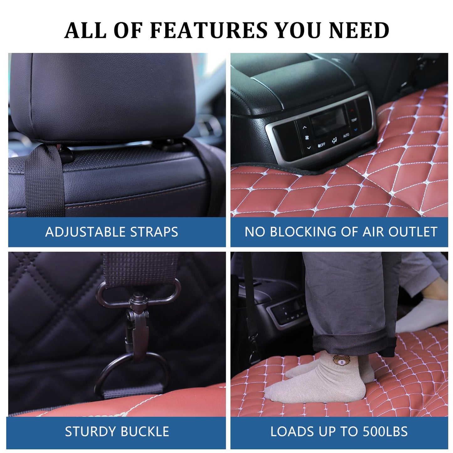 Kmirepa Non-Inflatable Truck Back Seat Bed Mattress, Portable Car Beds for Large Trucks, Double-Sided Folding Travel Bed F150/RAM Trucks/Toyota/Nissan