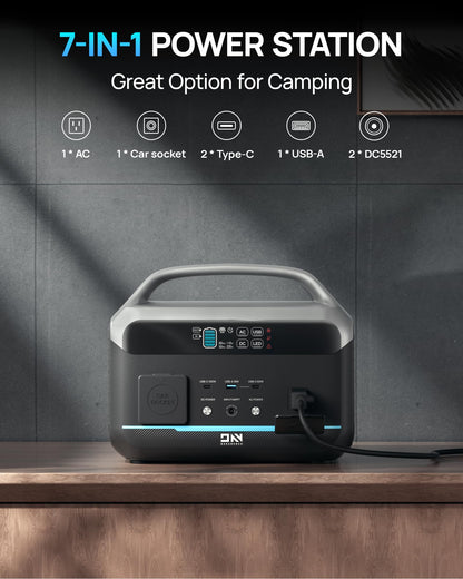DaranEner Portable Power Station 56000mAh, 179.2Wh LiFePO4 Battery Backup w/ 2 300W (Peak 600W) AC Outlets, 1.5hrs Fast Charging, Power Bank for Hurricane Emergency/Outdoor Camping/RVs/Home Use