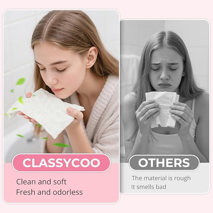 Classycoo 200 PCS Disposable Compressed Towels Tablets- Individually Wrapped