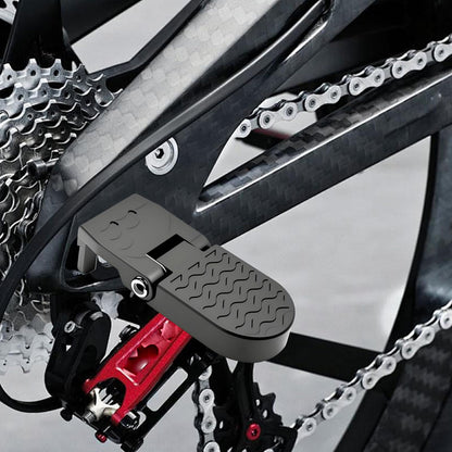 Heran Aluminum Alloy Folding Bike Rear Pedals, 2Pcs, Black, Rear, Compatible with 15mm U-Slot Axle Bikes