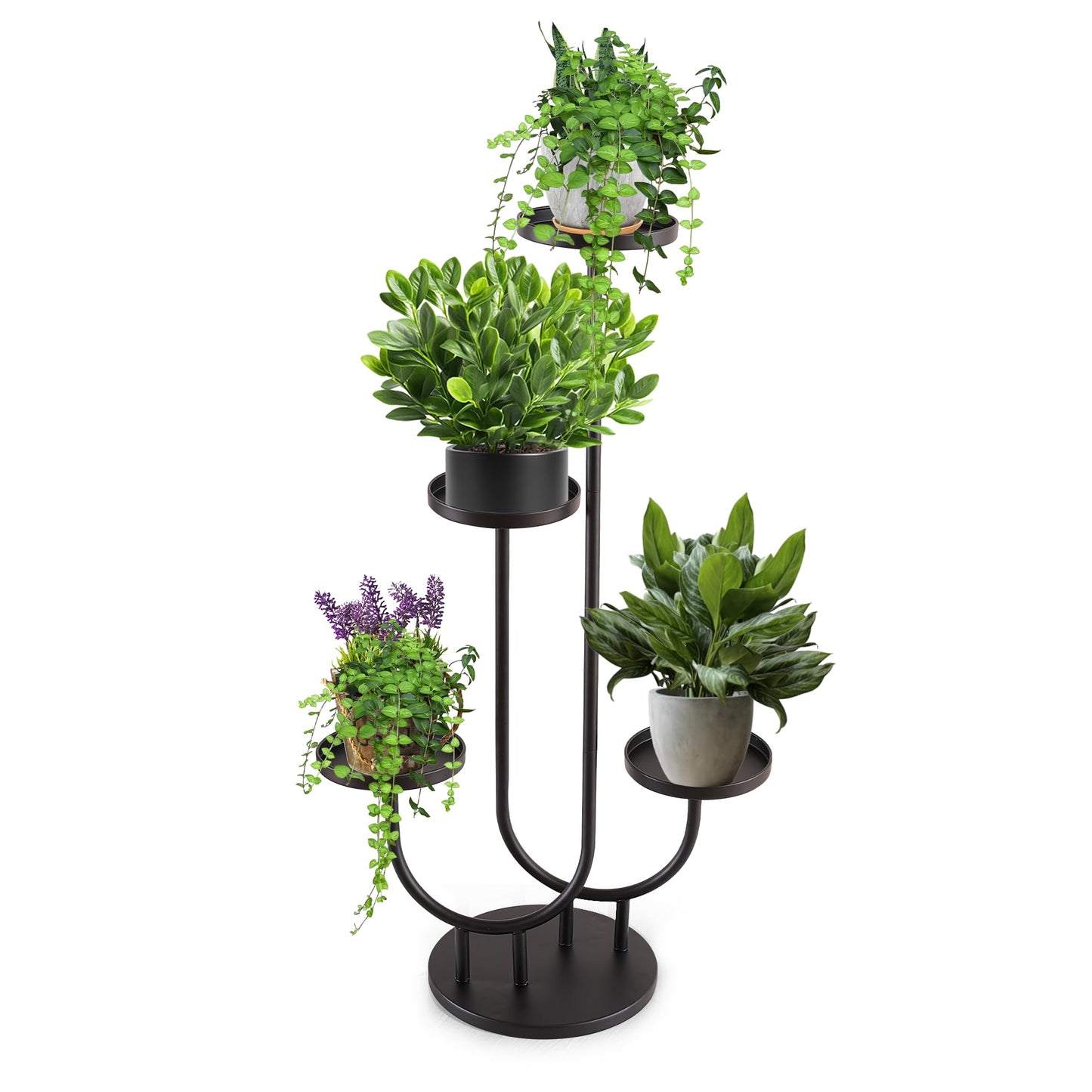 Thousand-Hill Range Plant Stand Indoor,3 Tier Tall Metal Corner Plant Stand Pot Holder,Outdoor Flower Shelf Display Rack for Window Garden Patio Balcony Home Decor Living Room Bedroom Black