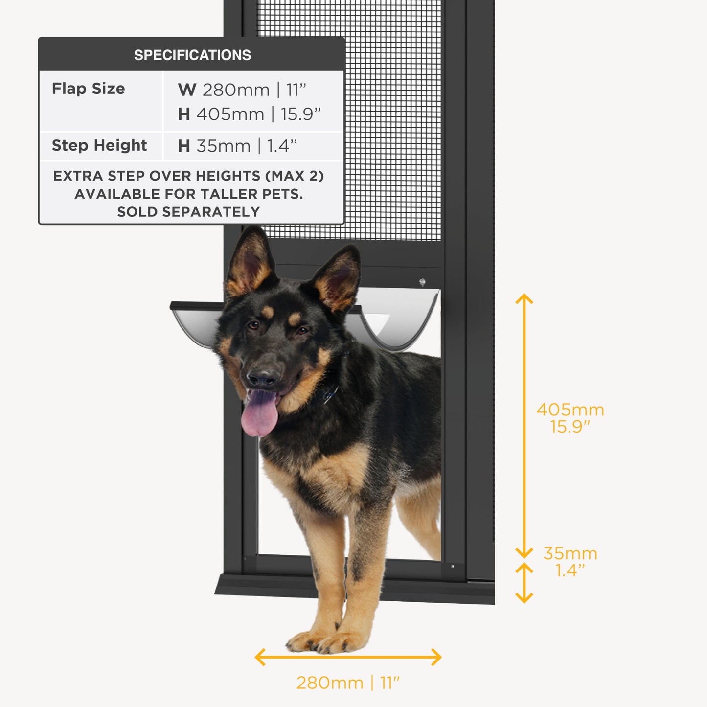 Hakuna Pets V2 Patio Pet Door Screen Insert Panel for Sliding Doors, Fits Door Track Min Ht 62.99" to Max Ht 84.25",UV Resistant Mesh, Locking Magnetic Dog Door, Easy Install and Removal,Large,Black