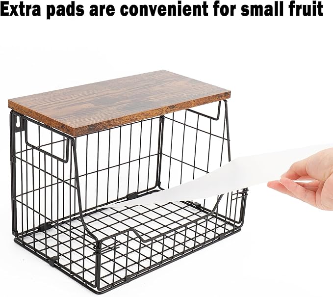 Livabber Fruit Basket for Kitchen, Metal Fruit Vegetable Storage Bin