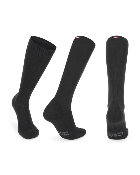 DANISH ENDURANCE Running Compression Socks, Flight Socks, 21-26mmHg, Graduated, for Men & Women, Unisex, Black, 43-47