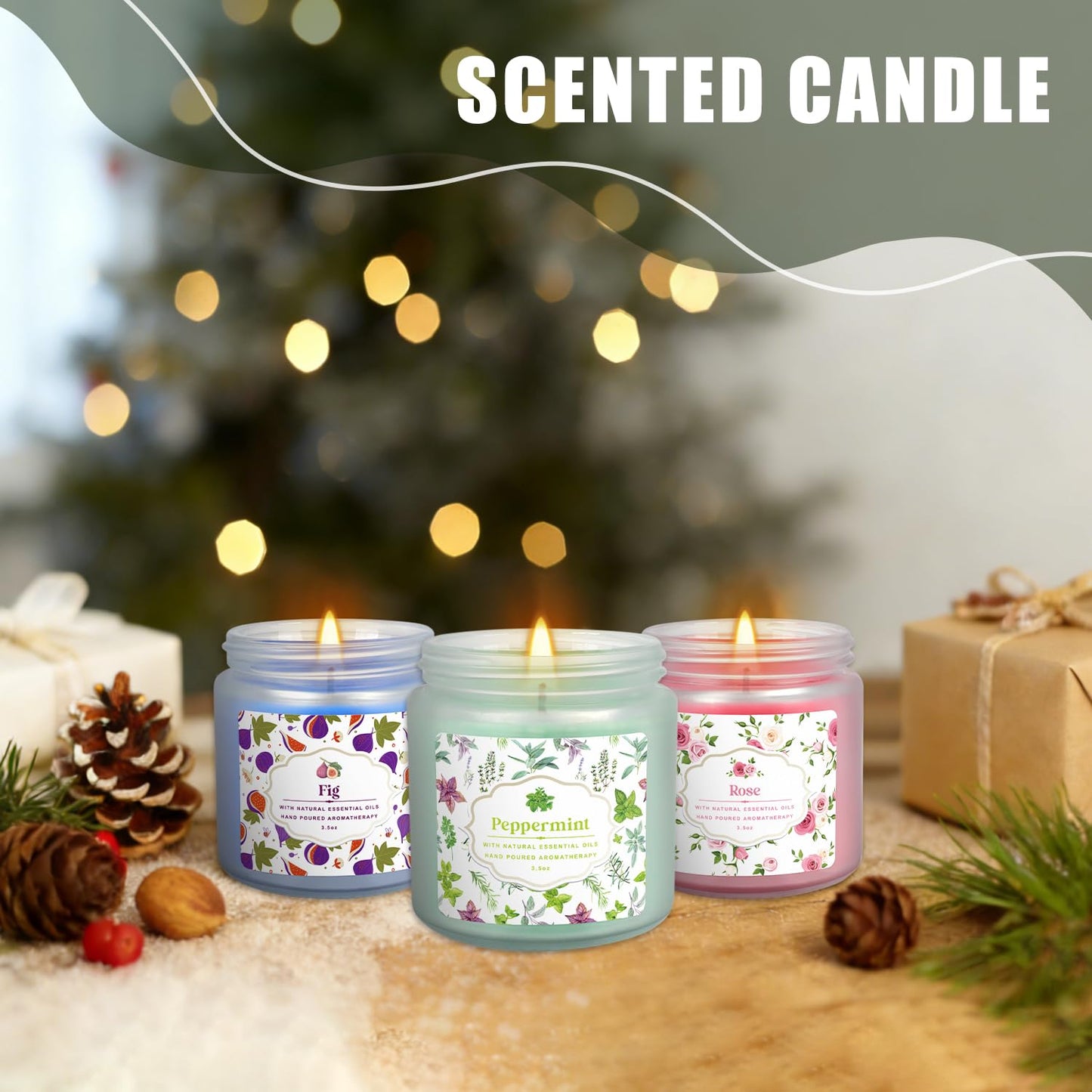 YOROXRG 24 Pack Scented Candles with Added Natural Essential Oils, 3.5oz, Suitable for Various Festivals, Parties, Yoga, and Home Scene