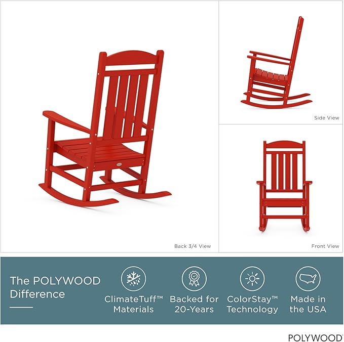 POLYWOOD® Presidential Rocking Chair in Sunset Red