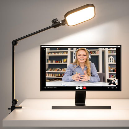UBeesize Streaming Light, 8" Ring Light for Desk with Clamp and Adjustable Arm, Zoom Lighting for Computer, Video Conference Lighting for Home Office, Video Calls, Streaming, Podcasting