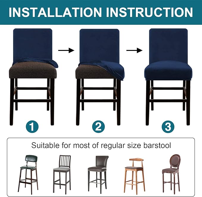 Turquoize Bar Stool Covers 4 Pack Bar Stool Covers